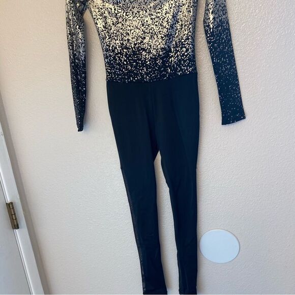 WEISSMAN Dance Costume black silver unitard jumpsuit Toccata 11427 IC 7/8 - Picture 3 of 11